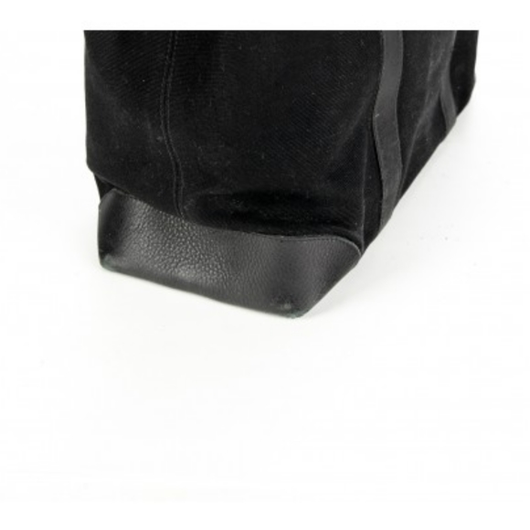 Rare lambertson truex black canvas tote bag with leather trim - Picture 8 of 8